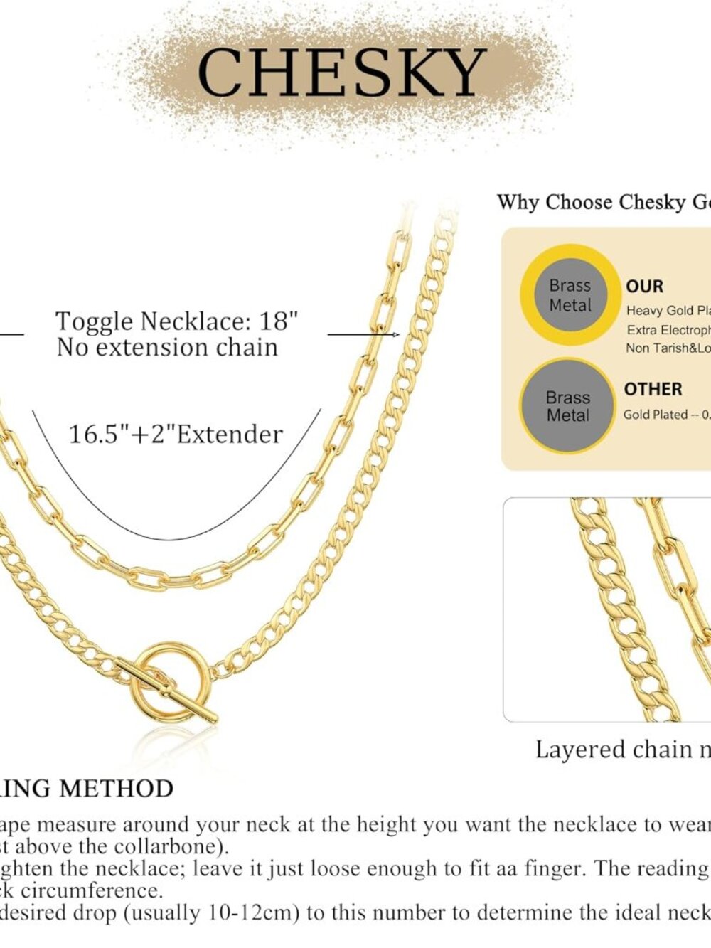 Layered Necklaces for Women, 14K Gold Plated Chain Necklace Women Trendy Cuban L - Picture 6 of 8